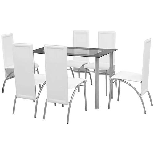 Ensemble à dîner 7 pcs,Ensemble de salle à manger Blanc -MN77866