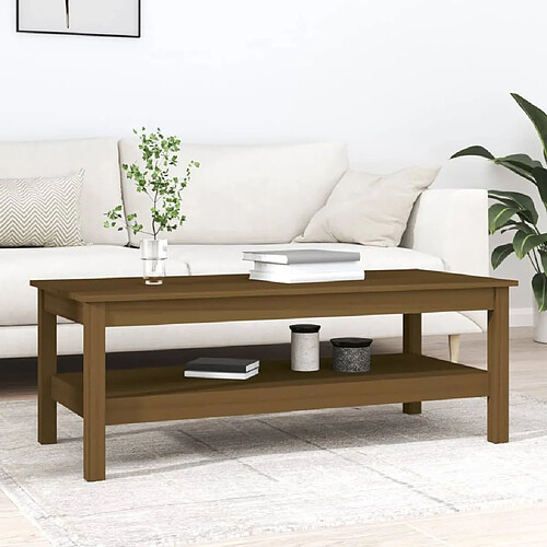 Maison Chic Table basse,Table Console Table d'appoint, Table pour salon Marron miel 110x50x40 cm Bois massif de pin -MN90919