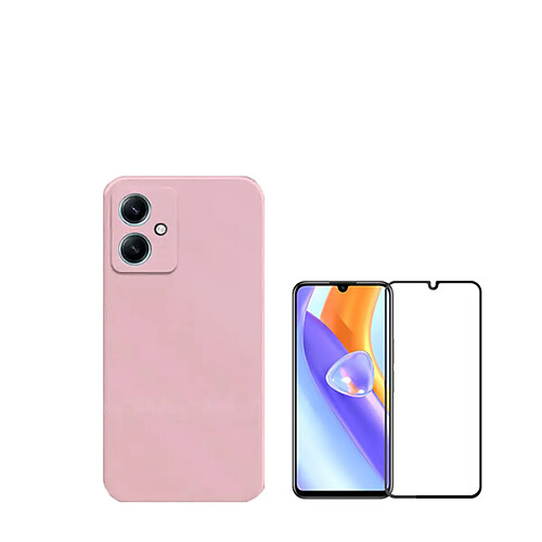 Kit de film en verre trempé de la couverture de 5D + couvercle de silicone liquide Phonecare pour Xiaomi Redmi 13C 5G - rose