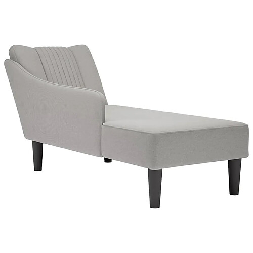 vidaXL Fauteuil long avec accoudoir droit gris nuage tissu