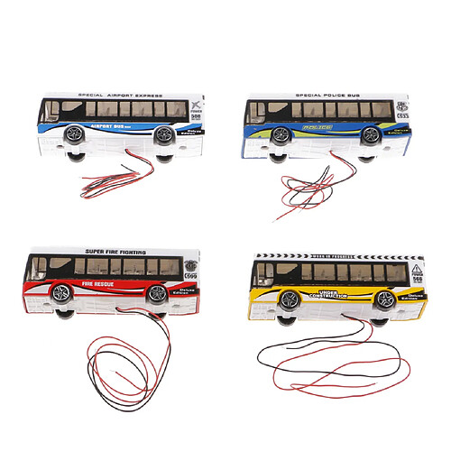 4pcs Bus Electrique Miniature Véhicules Moquettes pour Décoration Train Paysage Echelle 1: 100