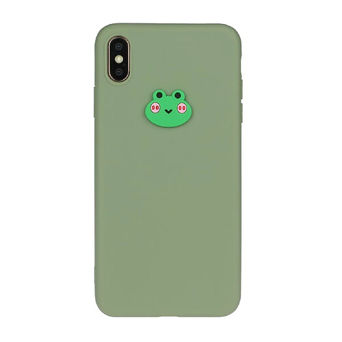 Coque en TPU + PU poupée animale enduite grenouille pour votre Apple iPhone XS/X 5.8 pouces