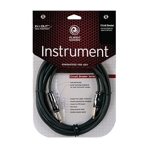 Planet Waves AG20 - Câble jack/jack mono 6 m avec interrupteur