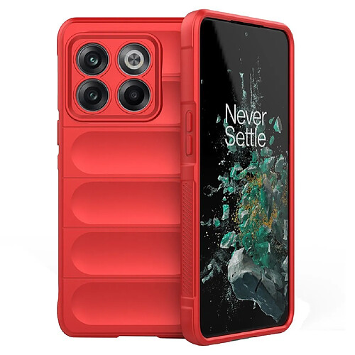 Htdmobiles Coque pour OnePlus 10T 5G - housse etui silicone gel fine + film ecran - ROUGE