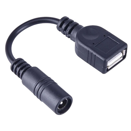 Wewoo Pour Adaptateur 5.5 x 2.1mm noir DC Femelle vers USB AF DC Câble de Connexion Mâle Ordinateur Portable, Longueur: 15cm