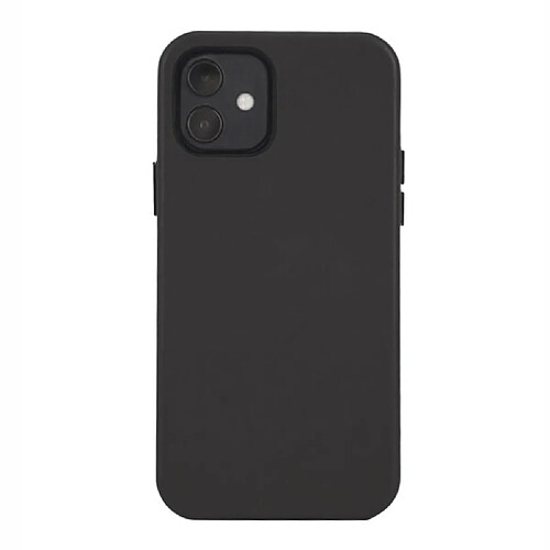 Coque en silicone + cuir véritable liquide magnétique noir pour votre Apple iPhone 12 mini