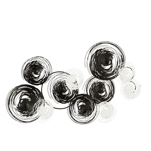 Dansmamaison Decoration Murale Cercles Metal Noir/Blanc