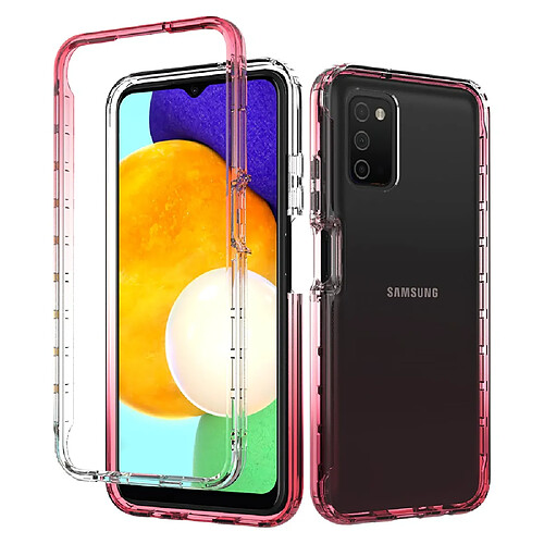 Coque en TPU 2-en-1 détachable, couleur dégradée, anti-rayures rouge pour votre Samsung Galaxy A03s (166.5 x 75.98 x 9.14mm)