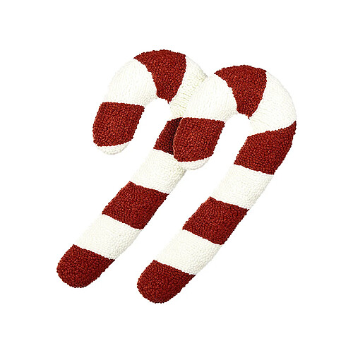 Beliani Lot de 2 coussins CANDY CANE 22 x 55 cm À rayure Rouge