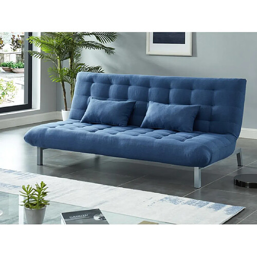 Vente-Unique Canapé 3 places convertible clic clac en tissu HORNET - Bleu