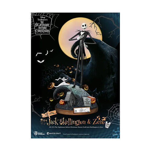 Beast Kingdom Toys L'etrange Noël de Mr. Jack - Statuette Master Craft Jack Skellington & Zero 39 cm