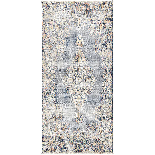 Vidal Tapis de laine 114x54 Bleu Vintage Royal