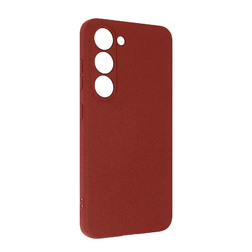 Avizar Coque pour Galaxy S23 Silicone Flexible avec Détails pointillés lie de vin