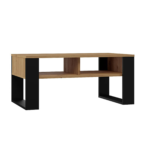 Vivaldi Table Basse Modern III Chene Artisan Noir 90 cm