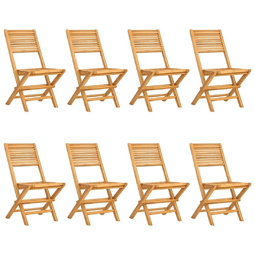 Maison Chic Lot de 8 Chaises de jardin,Fauteuil d'extérieur pliantes 47x62x90 cm bois massif teck -MN85180