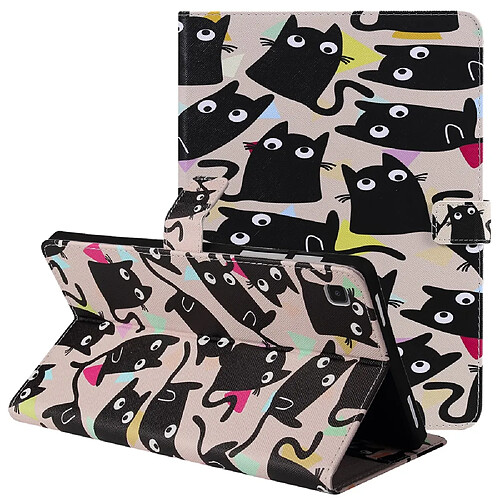 Etui en PU avec support motif petit chat pour votre Samsung Galaxy Tab A7 10.4 (2020)/T505/T500