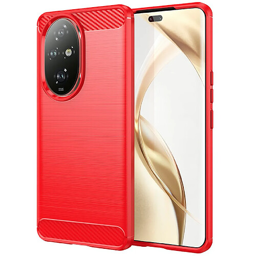 Htdmobiles Coque pour Honor 200 Pro 5G - housse etui silicone gel carbone + verre trempe - ROUGE