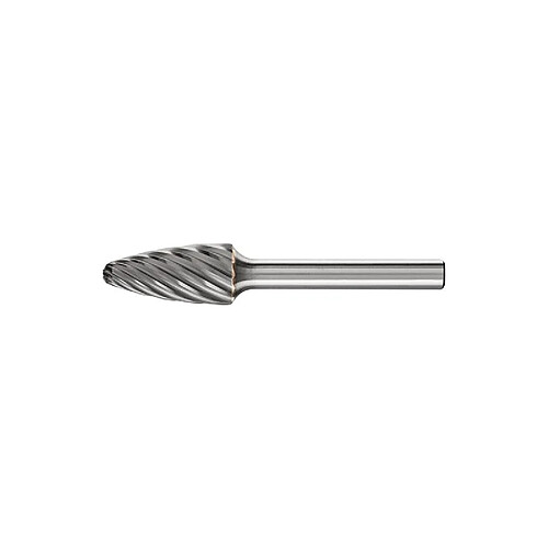 Pferd Mini-fraise sur tige de 3 mm, en carbure, forme ogive à bout rond RBF, denture INOX, Forme : RBF 1225, Ø de la tête 12 mm