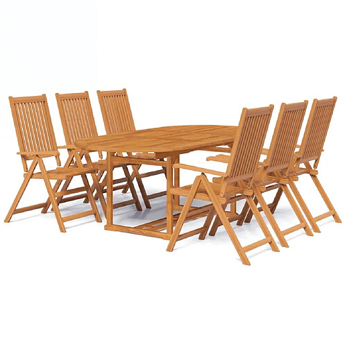 Maison Chic Mobilier à dîner 7 pcs de jardin - Ensemble table et chaises d'extérieur - Salon/Mobilier de jardin classique en Bois d'acacia solide -MN46746