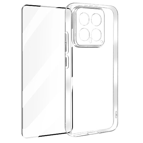 Avizar Coque pour Xiaomi 14 Souple avec Verre Trempé Dureté 9H Noir