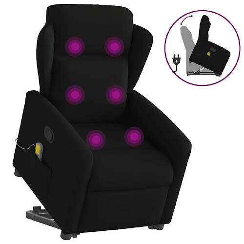 vidaXL Fauteuil de massage inclinable Noir Tissu