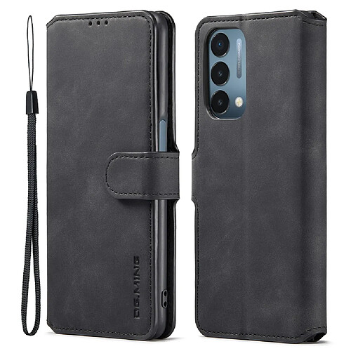 Etui en PU DG.MING anti-chocs avec support, noir pour votre OnePlus Nord N200 5G