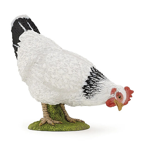 Poule blanche picorant PAPO figurine