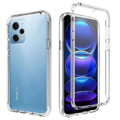 Htdmobiles Coque pour Xiaomi Poco X5 Pro 5G / Redmi Note 12 Pro 5G - housse etui silicone gel fine 360 integrale (avant et arriere) + verre trempe - TRANSPARENT