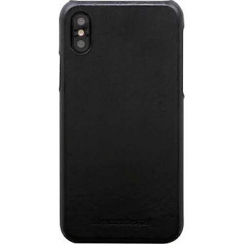 DBRAMANTE1928 Coque pour iPhone XS Max Rigide en Cuir Noir