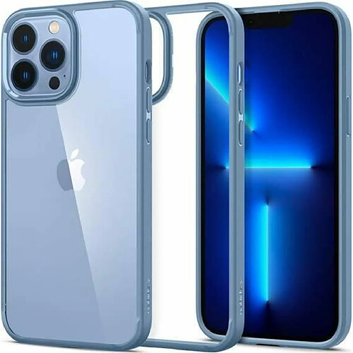 Spigen Sgp Spigen Ultra Hybrid [Anti-Jaunissement] Coque Compatible avec iPhone 13 Pro Max - Bleu Sierra