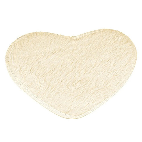 Wewoo Tapis de Bain Antidérapants en Forme de Coeur de Décoration de MaisonTaille 50 * 60CM Beige