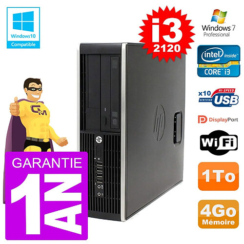 PC HP 6200 SFF Intel i3-2120 RAM 4Go Disque 1To Graveur DVD Wifi W7 · Occasion