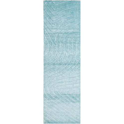 Vidal Tapis de couloir en laine 302x81 bleu Darya