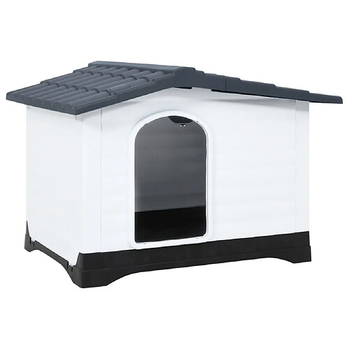 vidaXL Niche pour chien Gris 90,5x68x66 cm Polypropylène