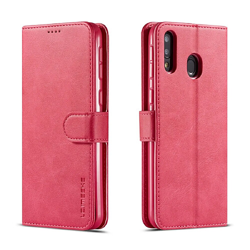 Wewoo Housse Coque Pour Galaxy M30 LC.IMEEKE en cuir de veau à rabat horizontalavec support et fentes cartes et portefeuille Rose rouge