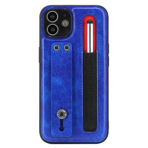 Coque en TPU + PU antichoc avec béquille en bandoulière et fente pour stylo saphire pour votre iPhone 12 6.1 pouces