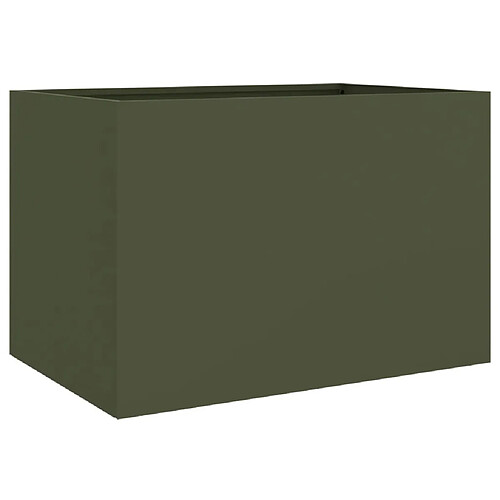 Maison Chic Jardinière,Bac à fleurs - pot de fleur vert olive 62x40x39 cm acier laminé à froid -GKD11508