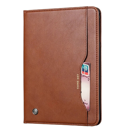 Wewoo Housse Coque Étui en cuir à rabattre texture de peau horizontale pour Galaxy Tab S5e 10.5 T720 / T725avec cadre photoporte-cartesemplacements cartes et porte-monnaie Marron