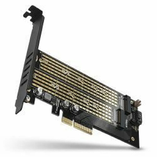 Axagon PCEM2-D carte et adaptateur d'interfaces M.2,SATA Interne (AXAGON 4x - DUAL M.2 SSD [NVMe + SATA]. Dual)