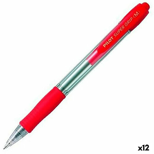 Crayon Pilot Supergrip Rouge Ballon 0,4 mm 12 Unités