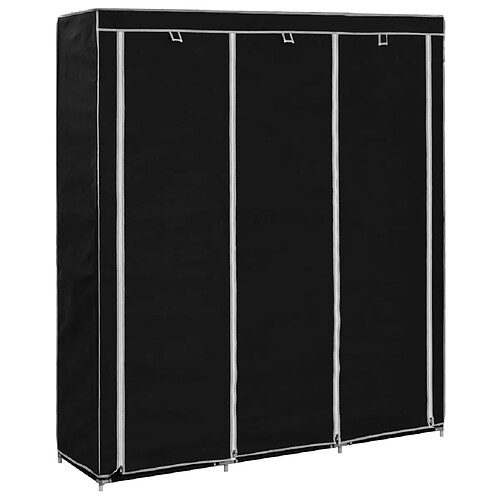 vidaXL Armoire avec compartiments et barres Noir 150x45x175 cm Tissu