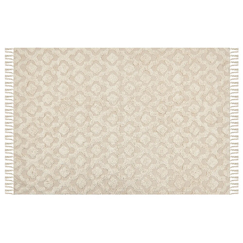 Beliani Tapis en coton 140 x 200 cm beige AKSARAY