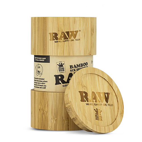 Boîte Six Shooter Raw Bamboo pour 6 Cônes King Size