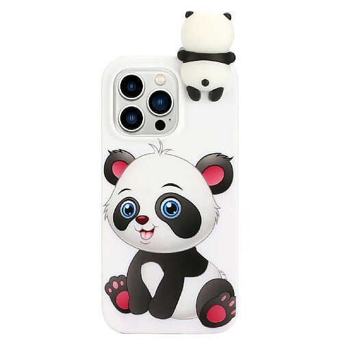 Coque en TPU anti-rayures, anti-chocs avec motif 3D pour votre iPhone 14 Pro - Un panda