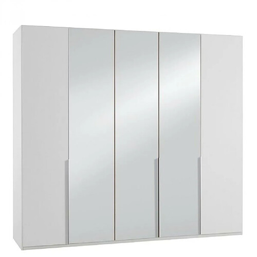 Inside 75 Armoire 5 portes 3 miroirs WILMA 225 cm blanche