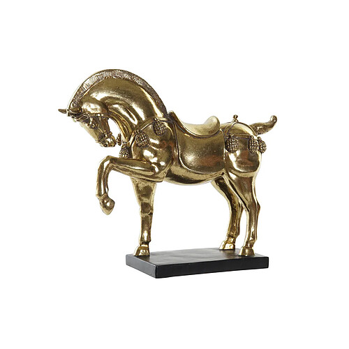 Figurine Décorative DKD Home Decor Cheval Noir Doré Résine (29 x 9 x 25 cm)