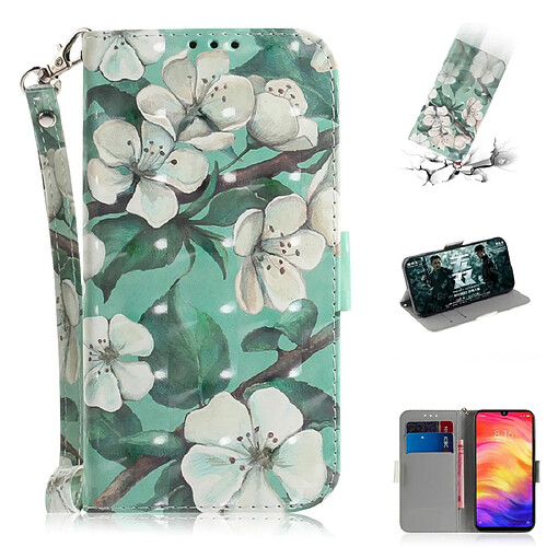 Wewoo Coque Fashion Etui en cuir à rabat avec dessin couleur 3D et fentes pour cartes et porte-cartes Huawei P30 Lite aquarelle