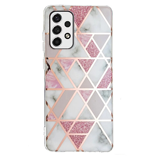 Coque en TPU anti-rayures, galvanoplastie, motif marbre rose/blanc pour votre Samsung Galaxy A53 5G