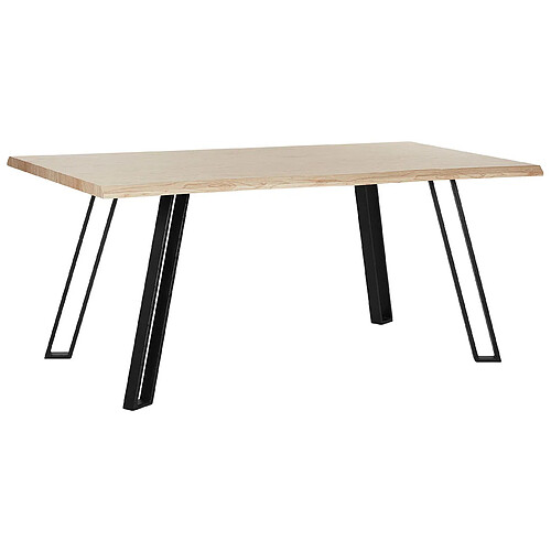 Beliani Table de salle à manger noire et marron clair 180 x 90 GRAHAM