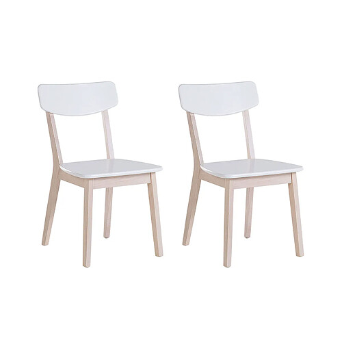 Beliani Chaise de salle à manger Set de 2 Blanc SANTOS